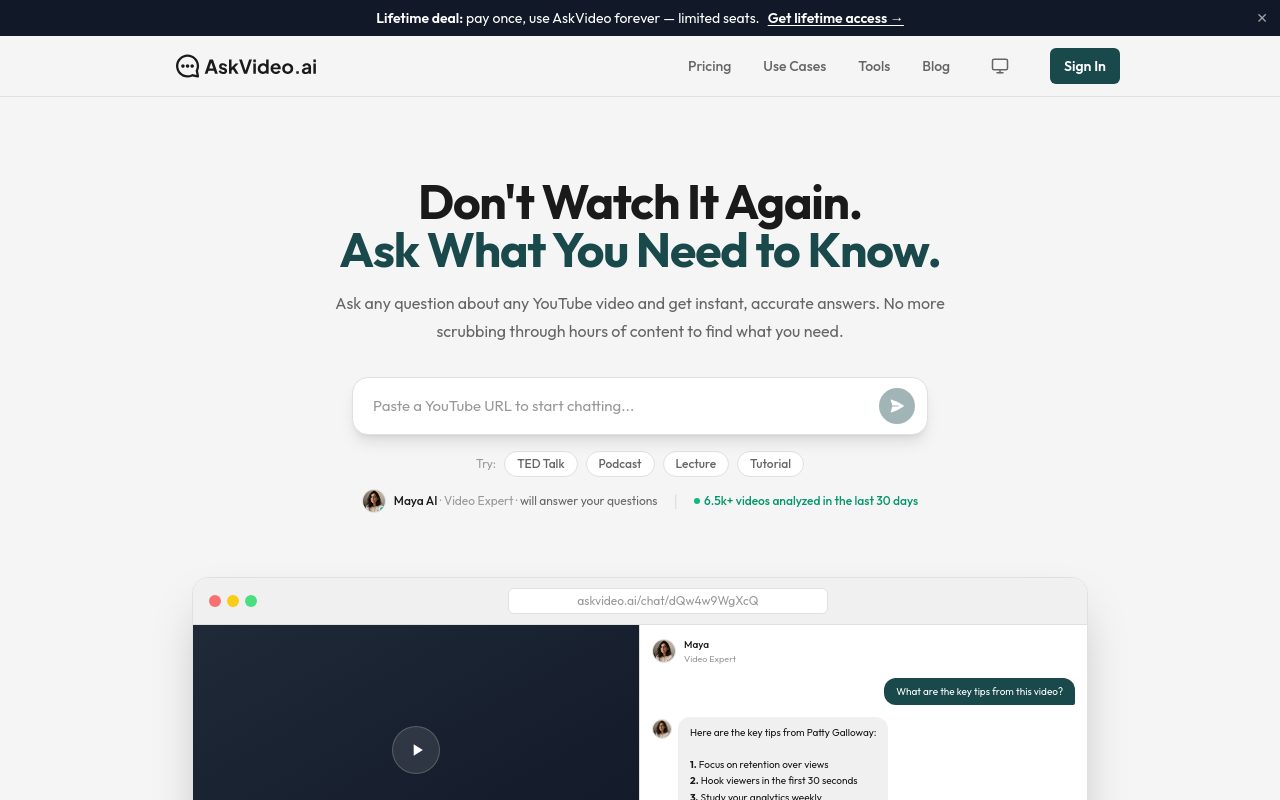 AskVideo.ai website