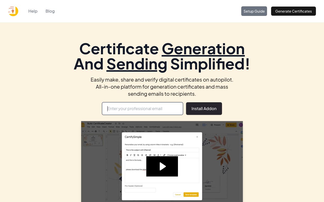 CertifySimple.app website