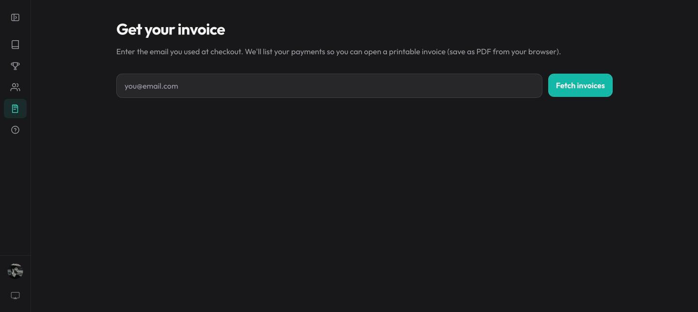 Self-serve invoices