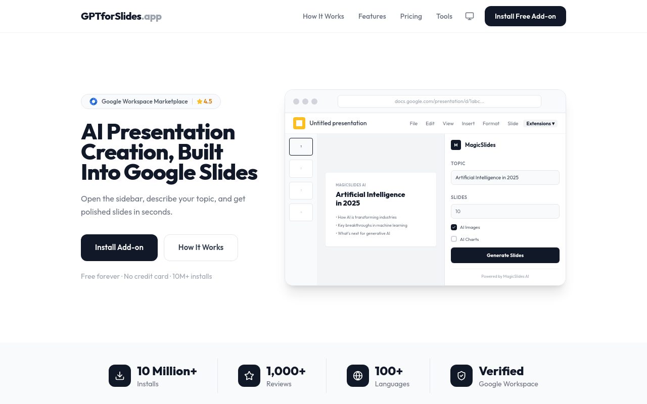 GPTForSlides.app website