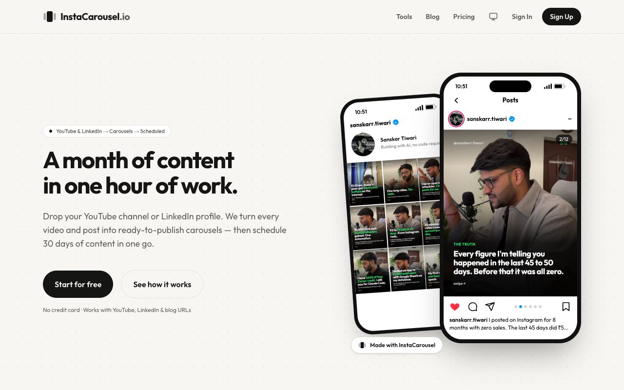 InstaCarousel.io website