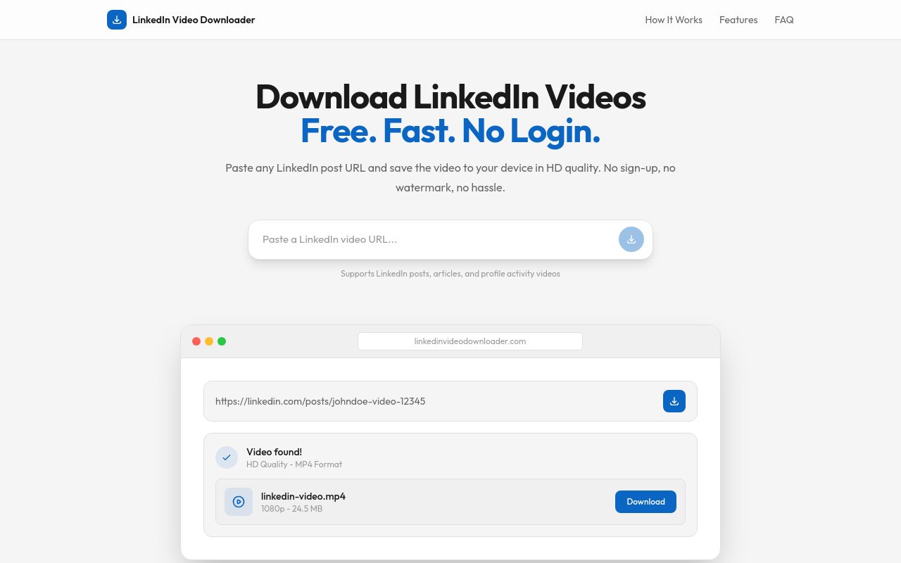 LinkedInVideoDownloader.io website