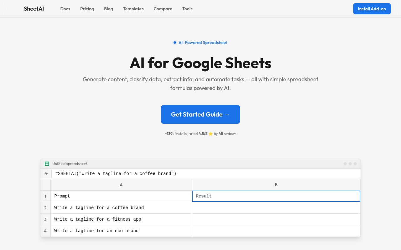 SheetAI.app website