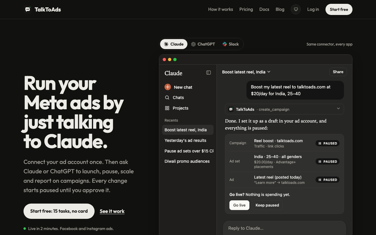 TalkToAds.com website
